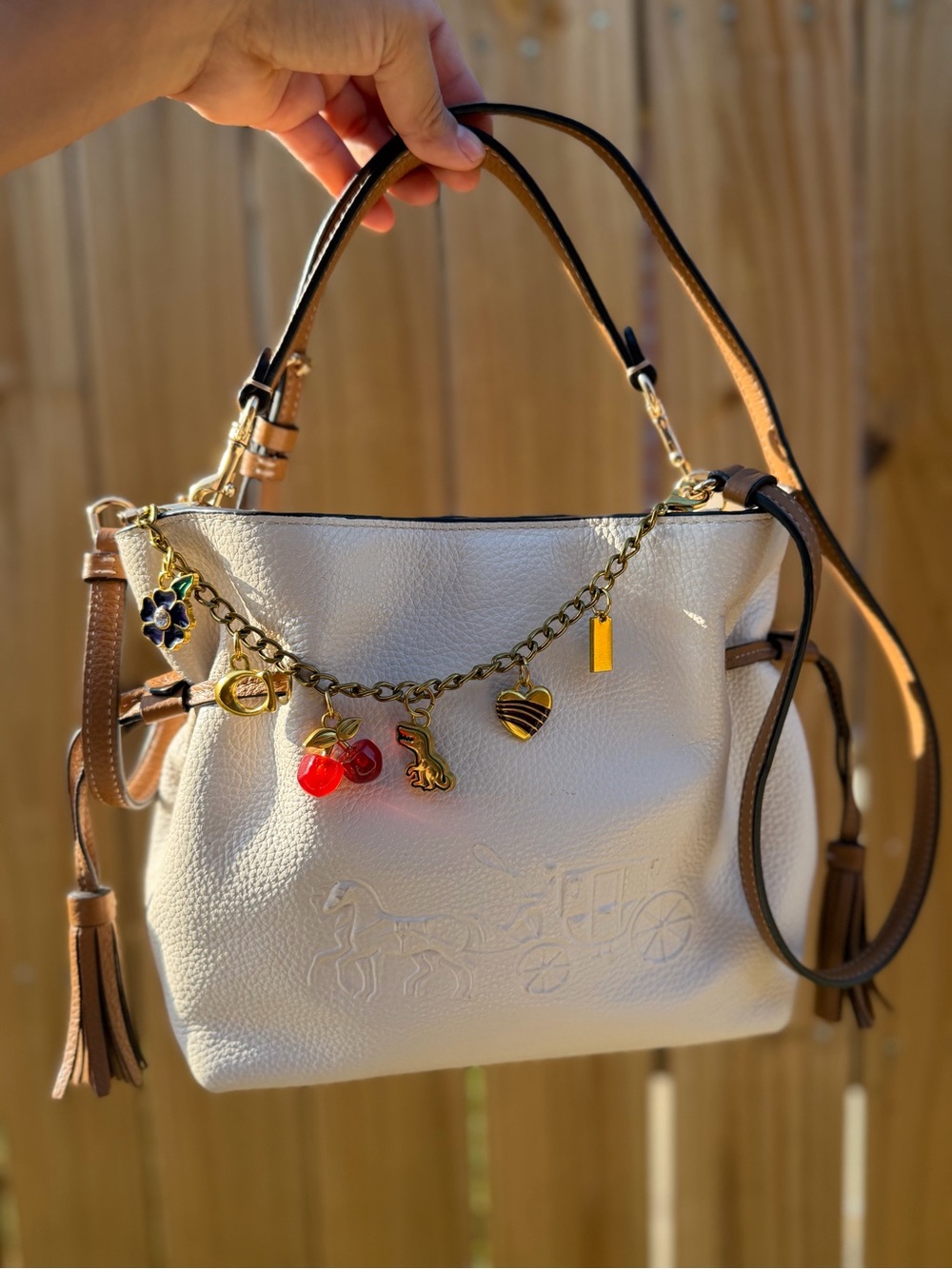 Coach Cream Leather